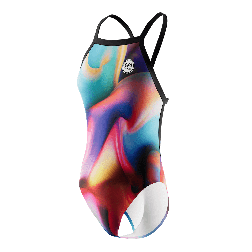 Women's Narrow Strap Swimsuit WAVES COLOURS