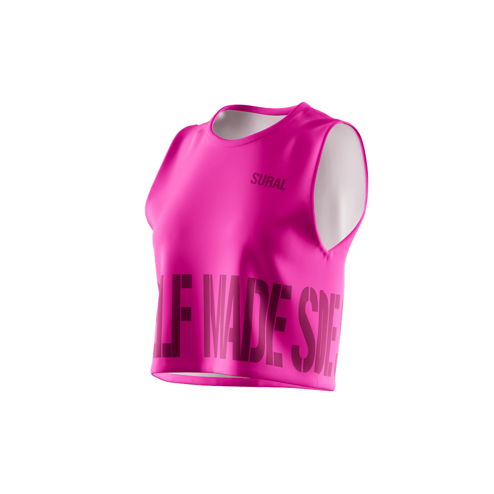 Woman Crop Top No Sleeves XFIT OP LOGO SELF MADE