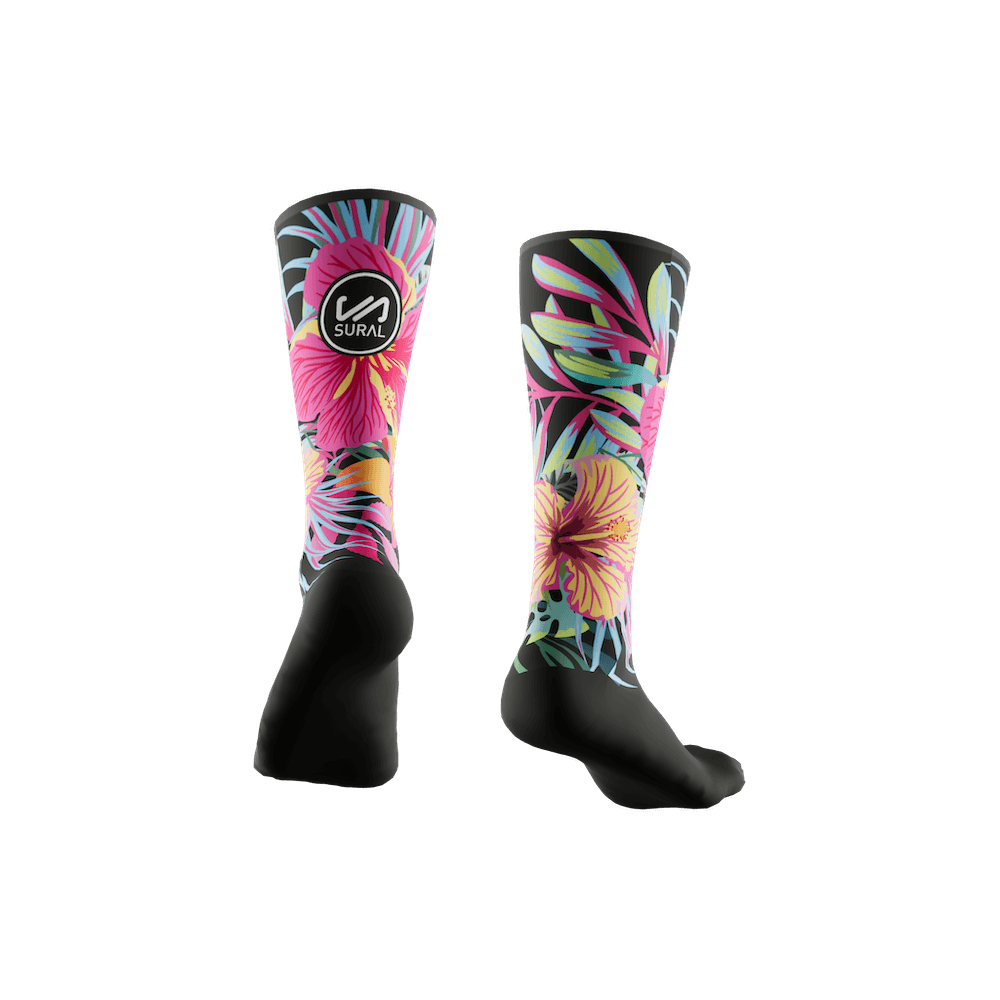 Calcetín Técnico Alto Sublimado FLOWERS SERIES