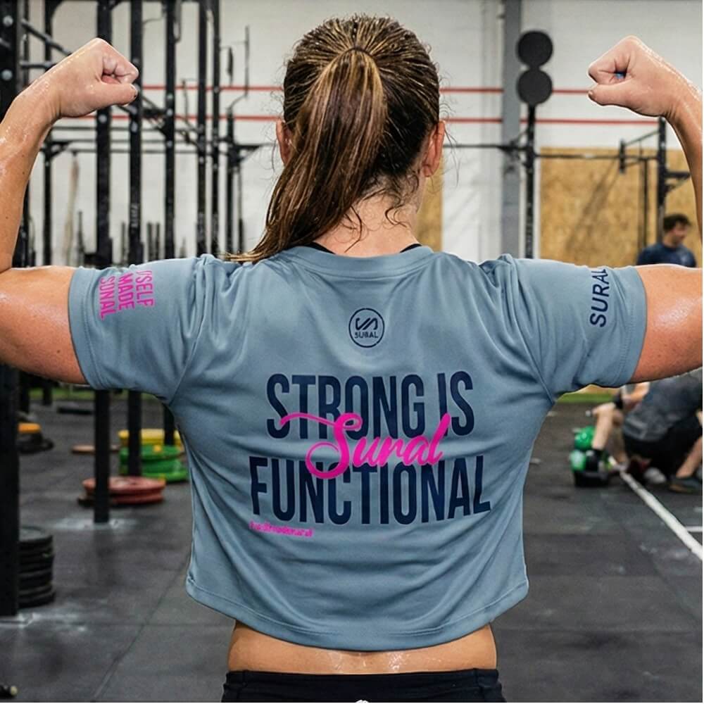 Camiseta Crop Top Manga corta Mujer XFIT CROP STRONG IS FUNCTIONAL