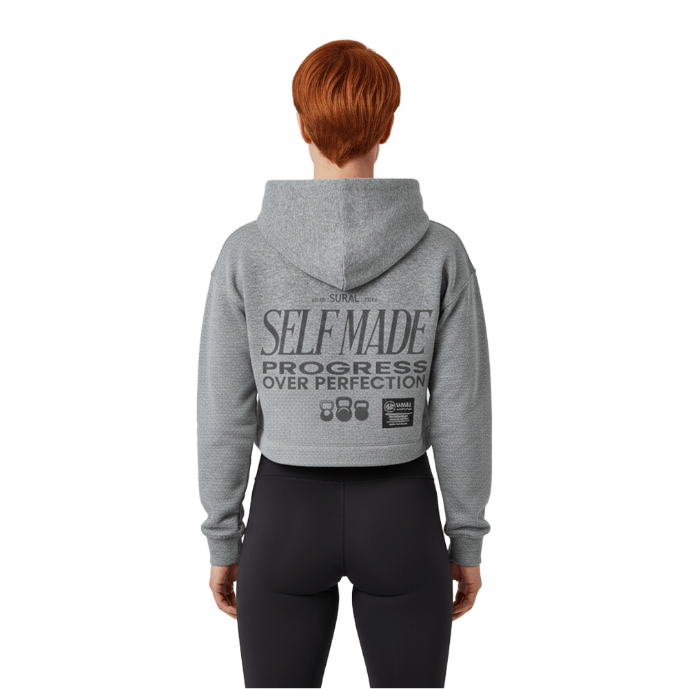 Sudadera Crop Top Cotton Capucha Woman - NOVA