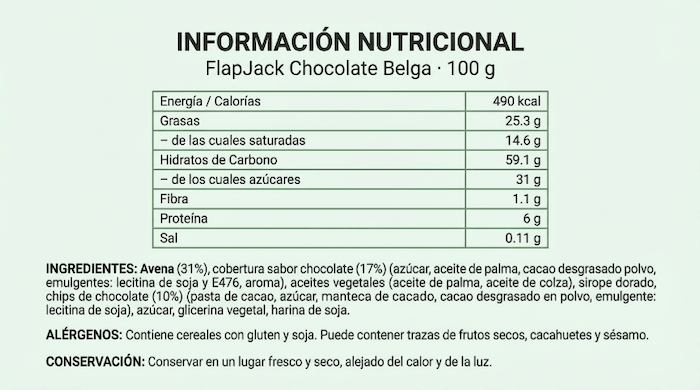 Naturtech Flap Jack Cobertura Choco 100 gr (Pack 20 Unidades)