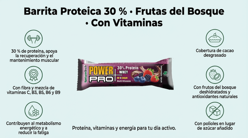 NatureTech Barra Proteína PowerPRO+VITAMINAS 80 Gr