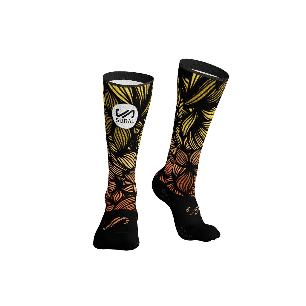 Calza Tecnica Alta Sublimata FLOWERS SERIES