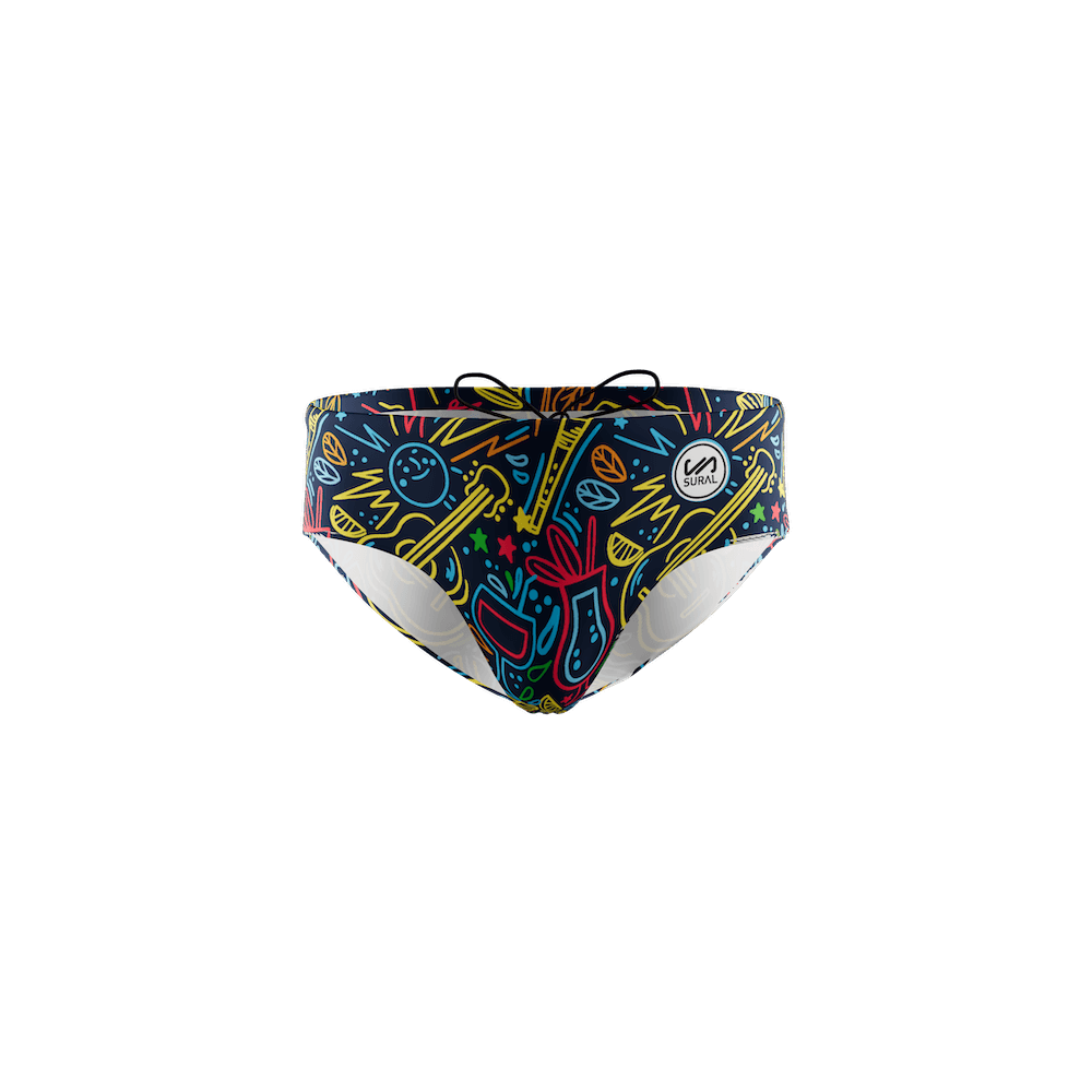 Men's Swim Briefs 10 cm MUSIC COLORS