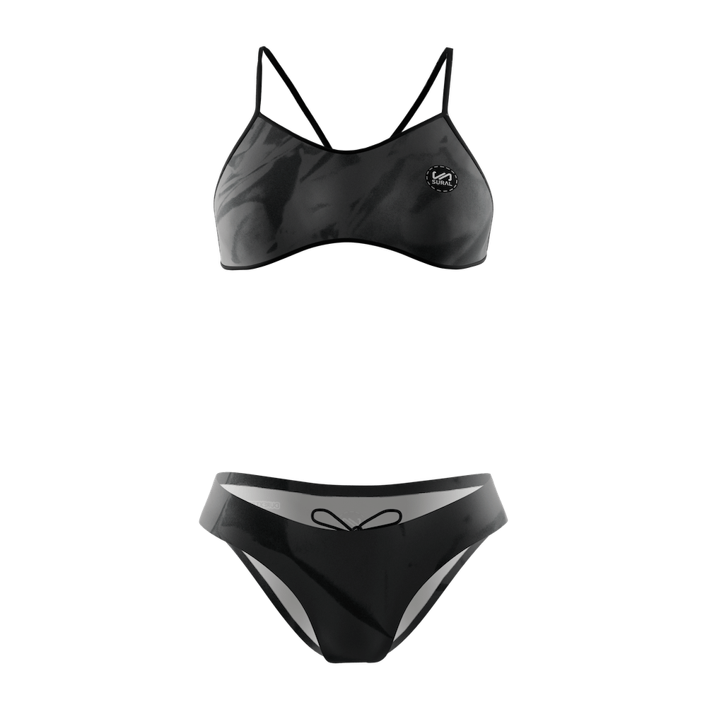 Bikini Natación Mujer Tirante Estrecho BLACK DYE