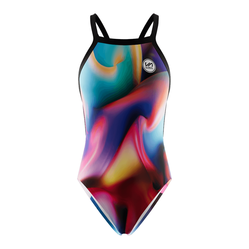 Women's Narrow Strap Swimsuit WAVES COLOURS