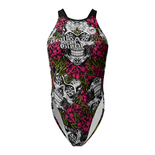 [SW-215] Bañador Natación Mujer Tirante Ancho FLOWERS &amp; SKULLS PRINT