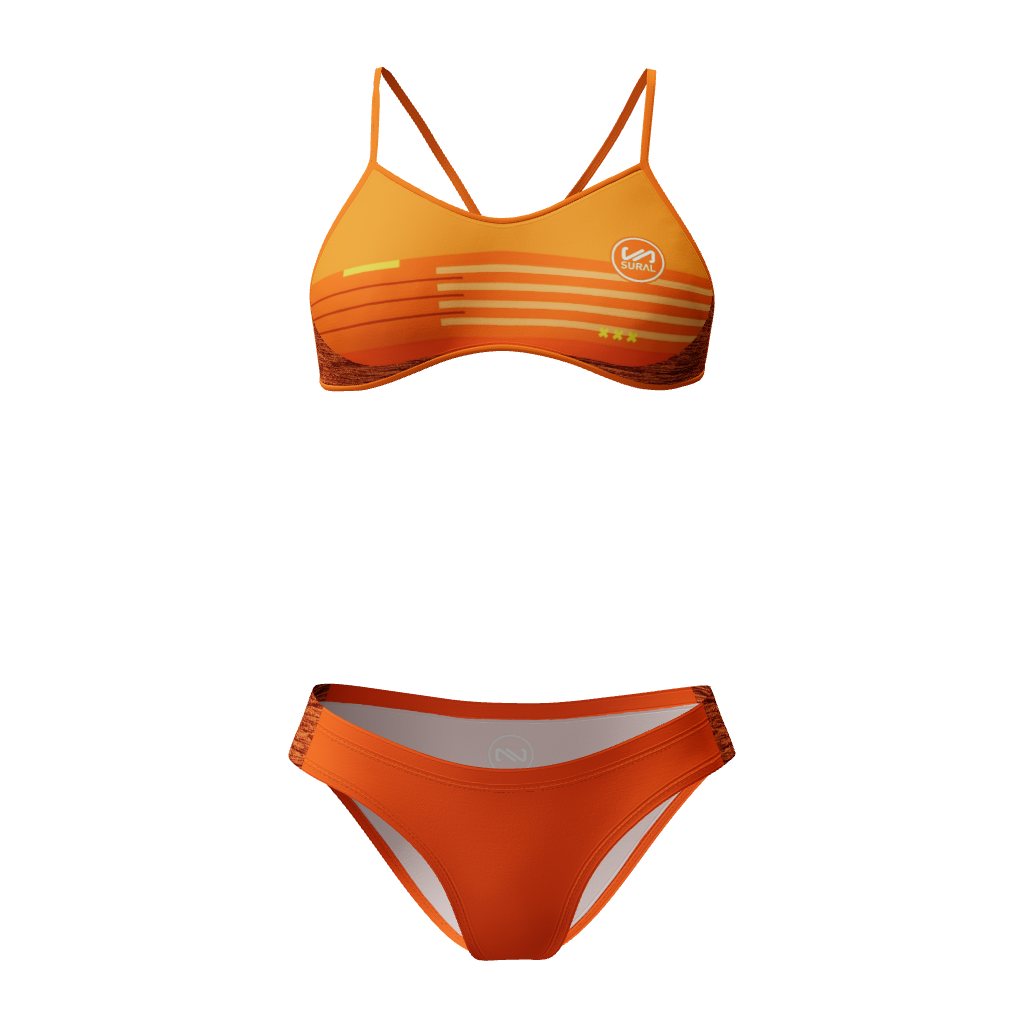 Bikini Natación Mujer Tirante Estrecho ORANGE JUICE COLOURS