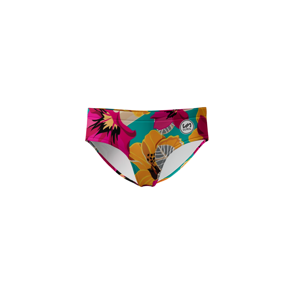 Slip Natación Hombre 10 cm HAWAIIAN FLOWERS