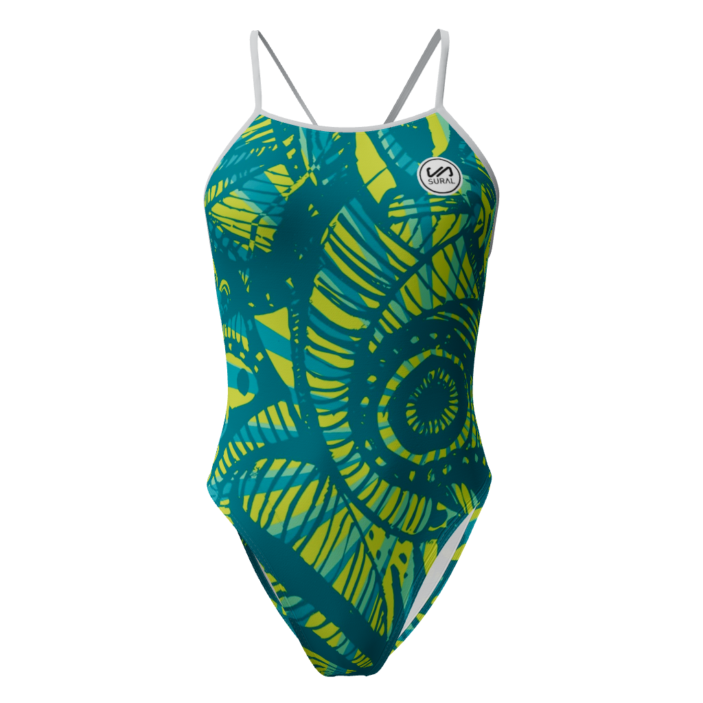 Bañador Natación Mujer Tirante Estrecho JUNGLE