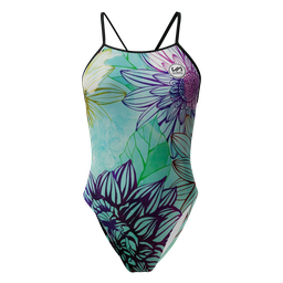 [SW2254] Woman Swimwear Narrow Strap BIG FLOWERS